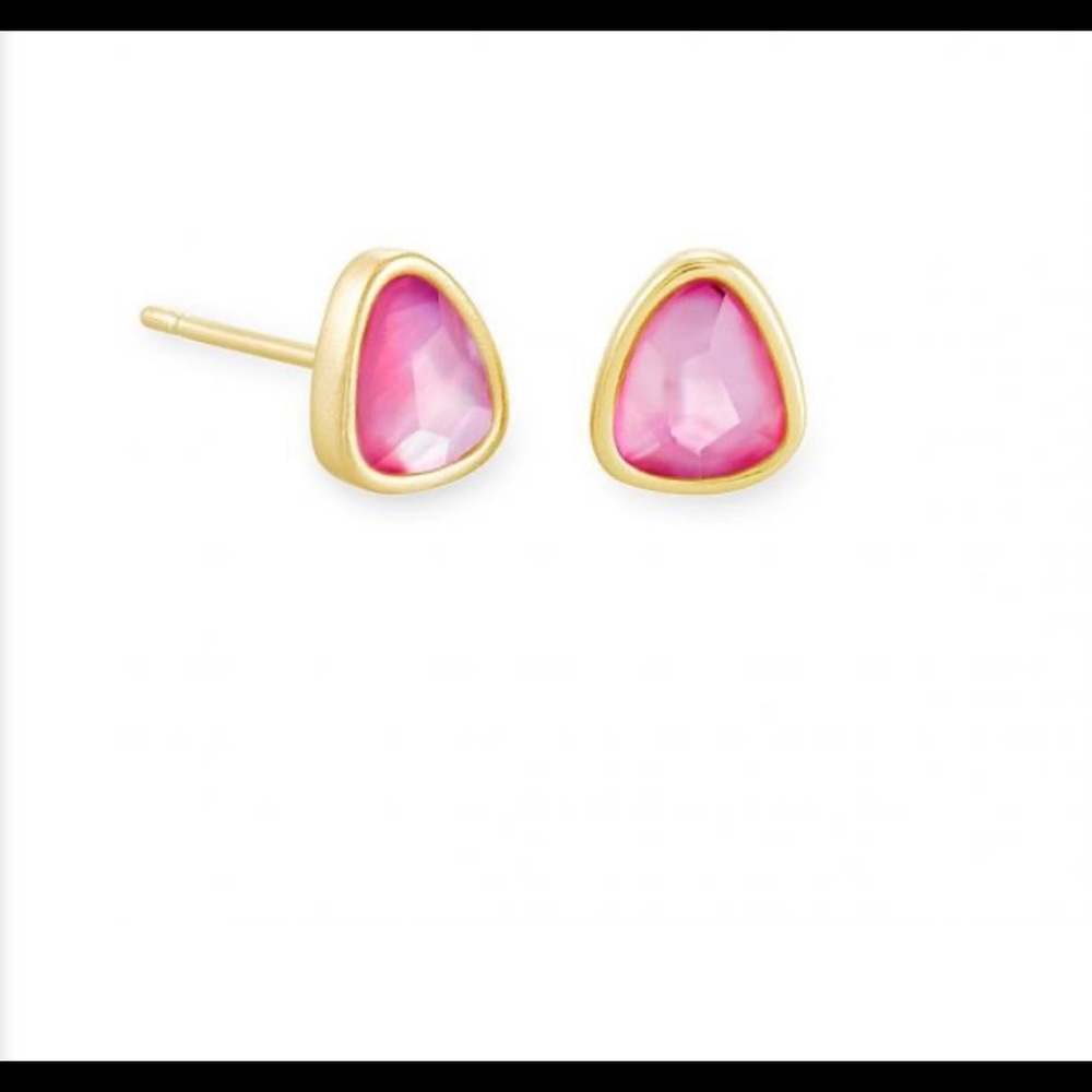 Kendra Scott Ivy Stud Earrings in Blush Mother-of-Pearl gold